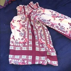 Off the shoulder floral shirt